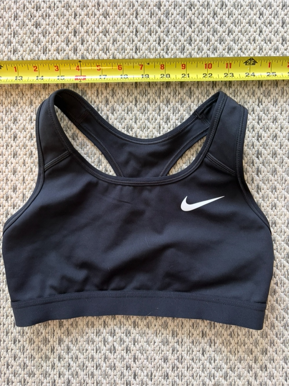Nike Black Sports Bra with White Swoosh